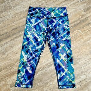 Cropped patterned legging blue - size M